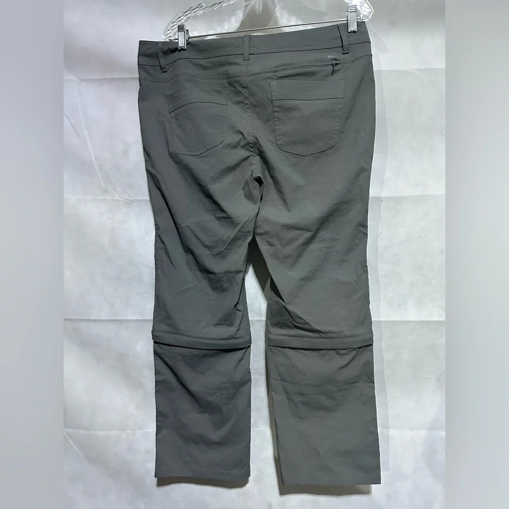 REI Women’s 14 Petite Activewear Convertible Pants Straight Leg Gray Stretch EUC